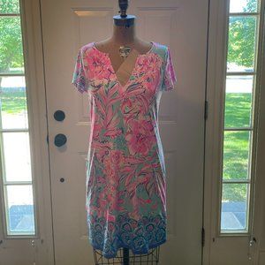 Lilly Pulitzer Sophiletta Dress- Blue and Pink Floral Pattern